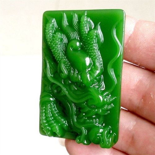 Pendentif Dragon Du Zodiaque En Jade Sculpté À La Main, Vert Naturel, Bijoux À La Mode Pour Hommes Et Femmes
