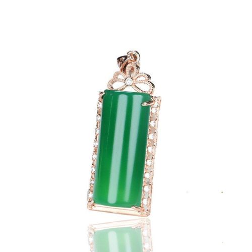 Pendentif En Calcédoine Verte Naturelle Sculptée À La Main De Marque Ping'an, Bijoux Pour Hommes Et Femmes, Collier En Agate Verte Incrusté D'argent 925