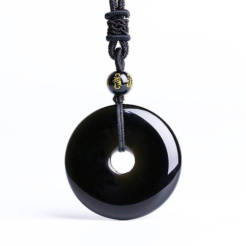 Pendentif En Obsidienne Noire Naturelle Pour Homme Et Femme, Collier Avec Bouton De Sécurité, Cristal Fin, Livraison Directe, Cadeau Idéal