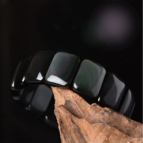Oeil D'arc-En-Ciel En Obsidienne Livraison Directe Naturelle, Bijoux Fins En Cristal, Cadeaux Pour Hommes, Bracelets Pour Femme
