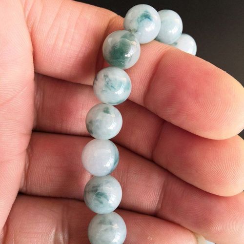Bracelets Porte-Bonheur En Pierre De Jade Avec Fleur Flottante Émeraude Du Malaisien, Amulette, Cadeau Pour Hommes Et Femmes