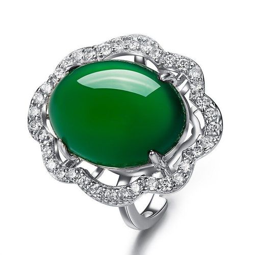 Bague En Calcédoine Verte Naturelle Sculptée À La Main, Bijou Personnalisé À La Mode, Anneau Réglable Pour Hommes Et Femmes