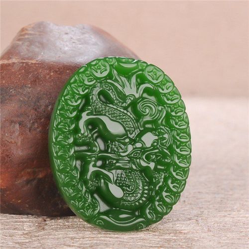 Pendentif En Jade Dragon Vert Sculpté À La Main, Bijoux De Mode, Boutique, Zodiaque Chinois, Collier Pour Hommes Et Femmes