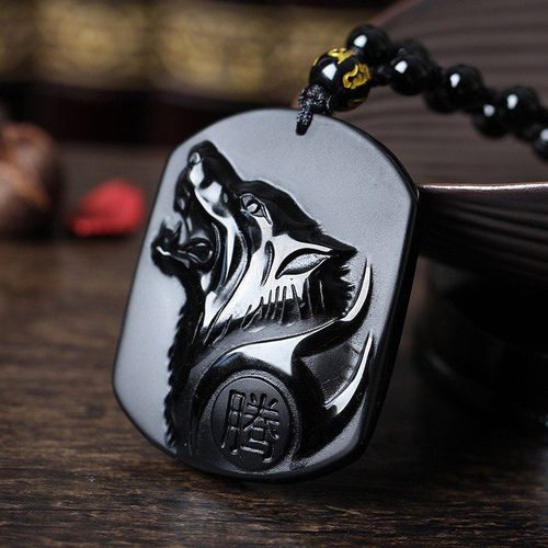 Collier En Obsidienne Noire Loup, Pendentif Pour Hommes Et Femmes, Amulette Porte-Bonheur, Bijoux En Cristal Fin, Livraison Directe