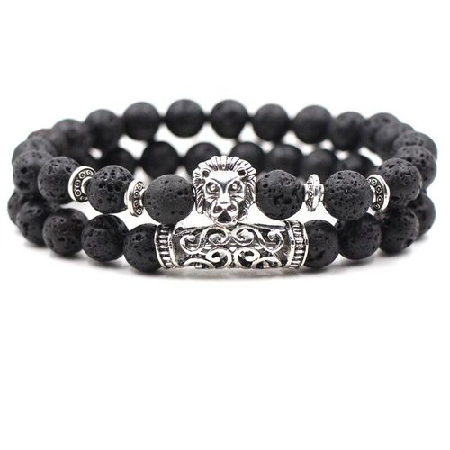 Bracelet En Agate De Couleur Naturelle Pour Hommes Et Femmes, Ensemble De Perles Rondes De 10mm Sculptées À La Main, Bijoux De Boutique À La Mode