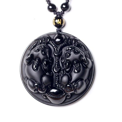 Pendentif En Obsidienne Noire Naturelle, Amulette Pour Troupes Courageuses, Collier En Cristal Fin, Bijoux Pour Femmes Et Hommes, Livraison Directe