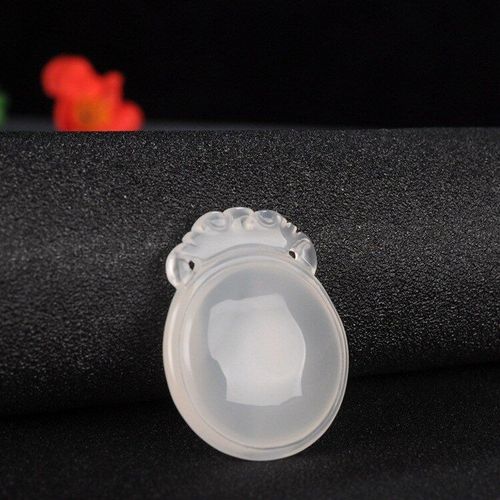 Collier En Jade Pour Hommes Et Femmes, Pendentif En Agate Verte Naturelle De Chine, Lunettes En C¿Ur Sculptées À La Main, Bijoux De Boutique À La Mode