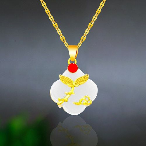 Pendentif En Calcédoine Verte Naturelle, Feuille Sculptée À La Main, Collier Incrusté D'argent 925, Bijoux Boutique De Mode, Pour Hommes Et Femmes