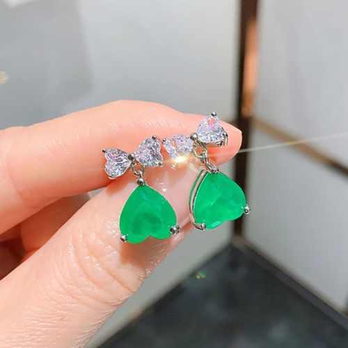 Boucles D'oreilles En Argent Sterling 2021, 10x10mm, Paraiba, Tourmaline, Émeraude, Topaze, Quartz Rose, Goutte, Cadeau De Mariage, Tendance 925