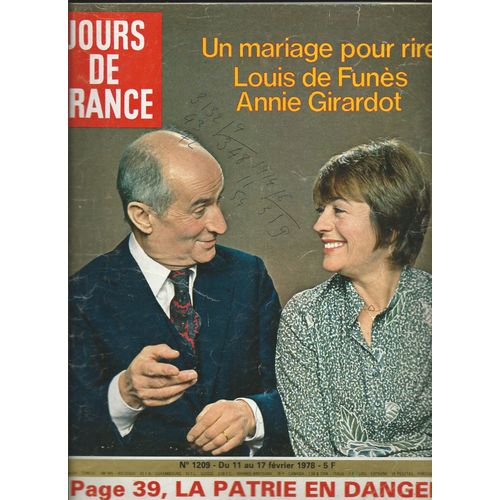 Jours De France 11/02/1978 Louis De Funès , Annie Girardot, Miou-Miou, Isabelle Huppert, Mort Shuman, Sardou, Hallyday, Jean Rochefort, Vartan, Barjac,Parillaud, Guy Marchand, Richard Anthony, Charden