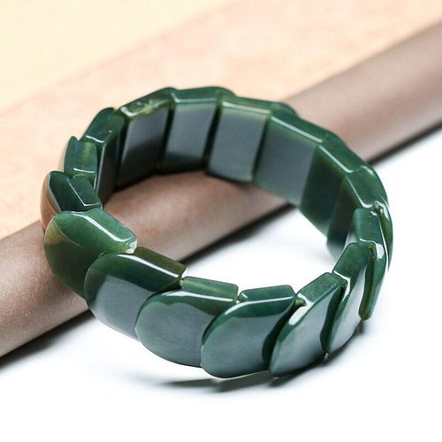 Bracelets En Jade De Jade De Xinjiang Hetian Qing Livraison Directe Naturel, Porte-Bonheur Carré, Cadeau Idéal Pour Femmes Et Hommes