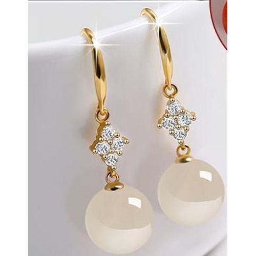 Boucles D'oreilles En Jade Naturel Pour Femmes, En Calcédoine, En Or Rose, Rouge, Vert, Orange, Bijoux Fins, Accessoires, Cadeau Pour Dames