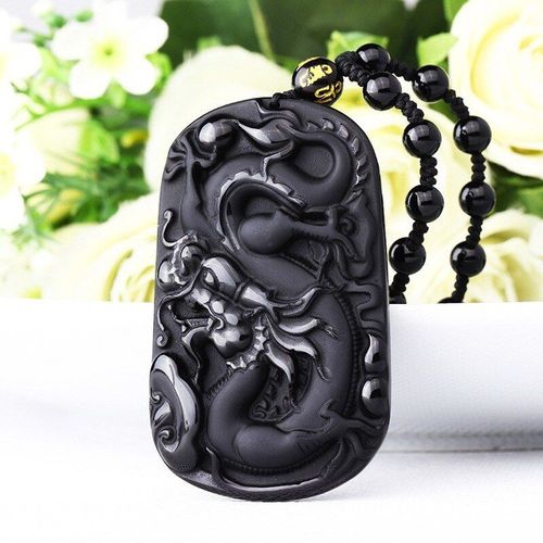 Pendentif Dragon Obsidienne Noir Naturel, Nouvelle Boutique De Bijoux Pour Hommes Et Femmes, Colliers Pour Porte-Bonheur Et Paix