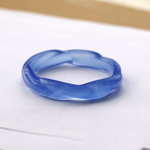 Bracelet Torsadé En Calcédoine Bleue Naturelle Sculptée À La Main, Nouvelle Collection De Bijoux En Agate Bleue Pour Femmes