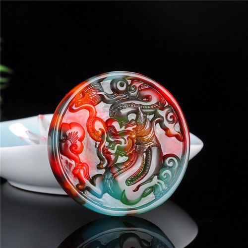 Collier Avec Pendentif Dragon En Jade Sculpté À La Main, Bijou De Couleur Naturelle, Pour Hommes Et Femmes, Du Zodiaque Chinois