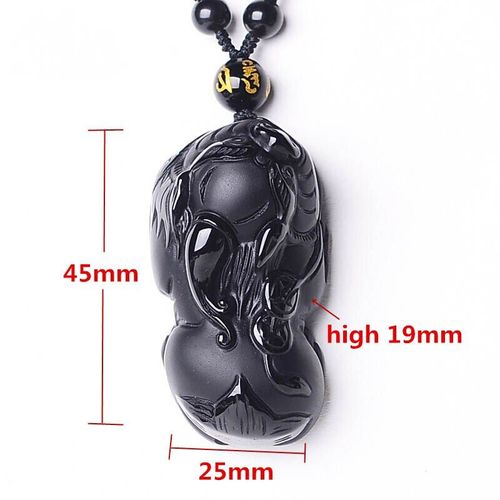 Pendentif En Obsidienne Noire Naturelle, Amulette Porte-Bonheur, Collier De Troupes Courageuses, Bijoux En Cristal Fin, Livraison Directe