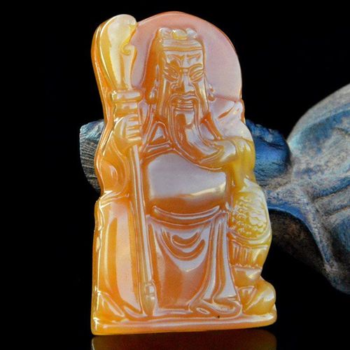 Collier En Pierre De Jade Sculpté À La Main, Amulette Porte-Bonheur, Bijoux Fins Avec Chaîne, Yunnan Huanglong, Guanyu, Livraison Directe