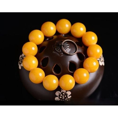 Bracelet Élastique En Ambre Naturel De La Baltique Pour Hommes Et Femmes, Bijoux Fins, Perles D'ambre En Cire De Miel, Vieux Bracelets Amulette En Cire D'abeille