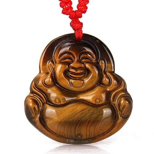 Pendentif En Pierre D'oeil De Tigre Fait À La Main Maitreya Bouddha, Collier Pour Hommes Et Femmes, Breloques En Jades, Bijoux Porte-Bonheur, Amulette, Cadeaux
