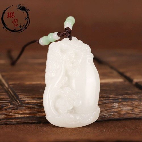 Vase En Jade Sculpté À La Main, Vert Naturel, Pendentif, Bijoux Boutique De Mode, Collier Riche En Fleurs Pour Hommes Et Femmes