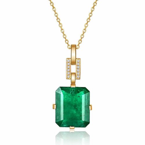 Colliers Ras Du Cou En Cristal Vert Émeraude Pour Femmes, Pendentif En Diamant, Couleur Or 18k, Bijoux Bague Vintage