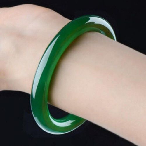 Bracelet En Calcédoine Verte Naturelle Sculptée À La Main, Barre Ronde, Bijoux Exquis À La Mode, Accessoires Cadeaux Pour Femmes