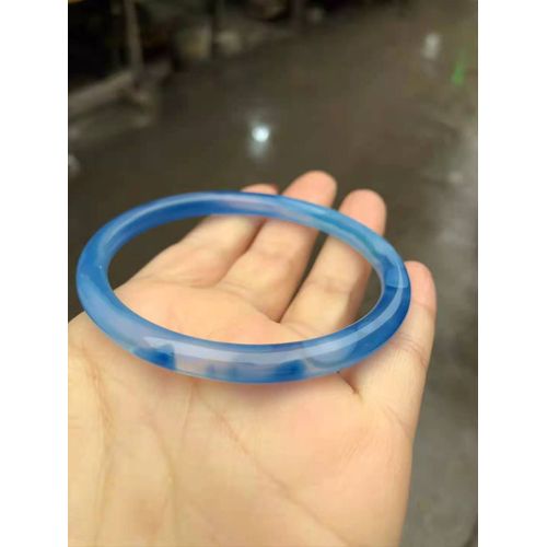 Bracelet En Jade Pour Femmes, Calcédoine Bleue Naturelle, Bijoux En Jade, Cadeau, 100%
