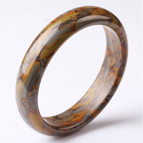 Bracelet En Jade Marron De Couleur Naturelle Authentique 54-64mm, Bijoux À Breloques, Accessoires De Mode, Amulette Sculptée À La Main, Cadeaux Pour Femmes Et Hommes