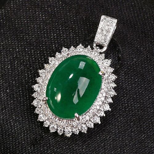 Colliers Vintage En Agate De Jade, Pierres Précieuses Émeraude, Pendentif En Diamant, Couleur Or Blanc 18k, Argent, Bijoux Ras Du Cou, Cadeaux Pour Femmes
