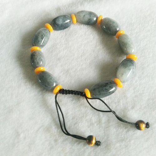 Bracelet En Pierre De Jade Bleu Et Blanc Hétian Naturel, Bijoux Porte-Bonheur, Exagise Les Mauvais Esprits, Amulette De Bon Augure, Bijoux Fins