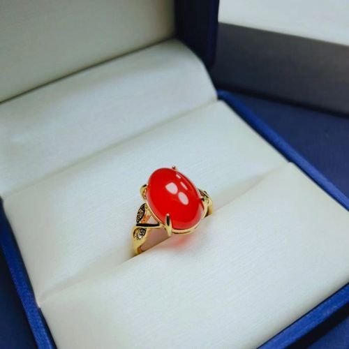 Bague Incrustée De Cornaline Pour Femmes, Bijoux En Jade, En Vrai Naturel, Cadeau, 925