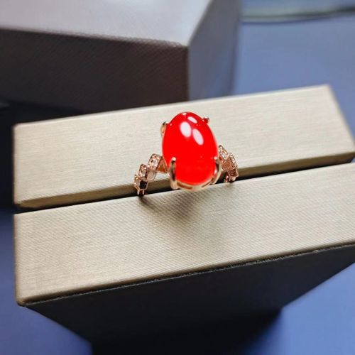 Bague Incrustée De Cornaline Pour Femmes, Bijoux En Jade, En Vrai Naturel, 925