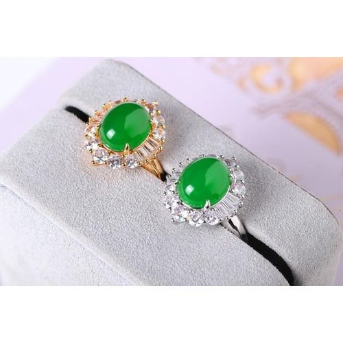 Bague En Jade Vert Naturel Pour Femmes, Anneau En Or Rose, Vert Émeraude, Argent 2020, Bijoux, Cadeau Gratuit, Offre Spéciale, 925