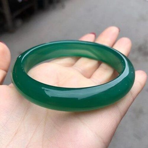 Bracelet En Agate Verte Naturelle, Calcédoine 54-64mm, Bijoux Princesse Élégants, Meilleur Cadeau Pour Mère Et Petite Amie