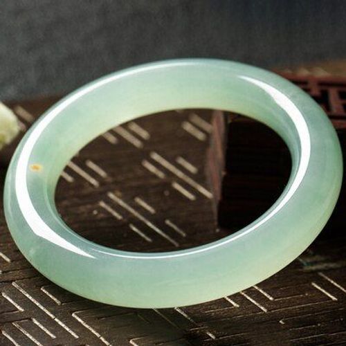 Bijoux En Jade De Styliste, 54-64mm, Barre Ronde Verte Claire Naturelle, Bracelet De Princesse Élégante, Meilleur Cadeau Pour Mère Et Fille