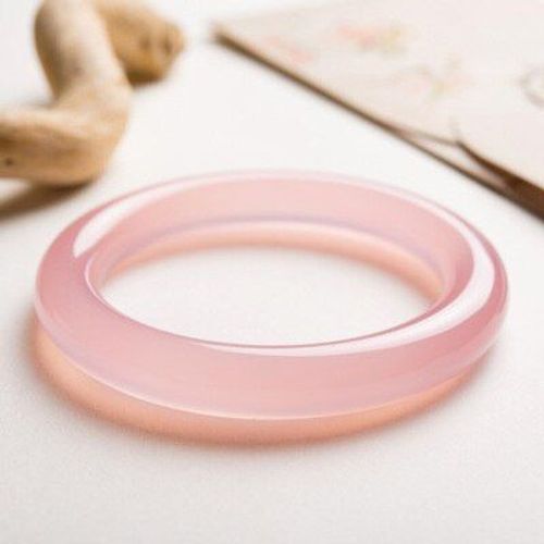 Bracelet En Agate Naturelle, Bijoux De Princesse Élégants, Calcédoine Violet Clair 54-64mm, Meilleur Cadeau Pour Mère Et Fille
