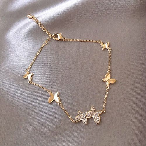 Bracelet À Breloques Papillon En Strass Pour Femmes, Bijoux À Main En Cristal, Classique, Marguerite, Fleur, Cadeau De Fête De Mariage, Nouvelle Collection