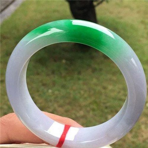 Bijoux En Jadéite De Birman Naturelle, Bracelet Vert Clair, Deux Tons, 54-64mm, Élégant, Princesse, Meilleur Cadeau Pour Mère Et Fille