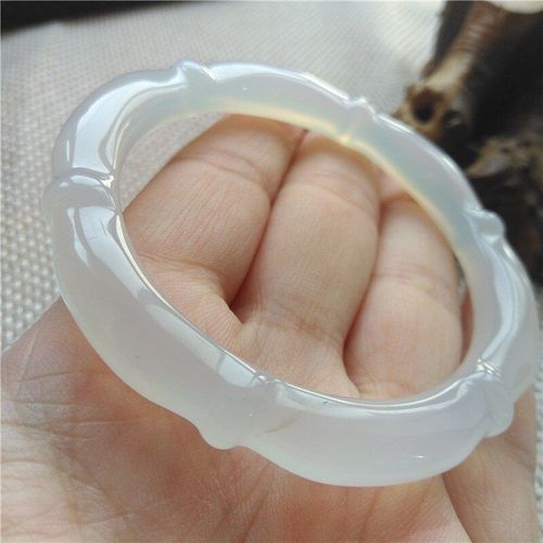 Bracelet En Agate Naturelle Pour Femmes, Bijou En Jade De Bambou Sculpté À La Main