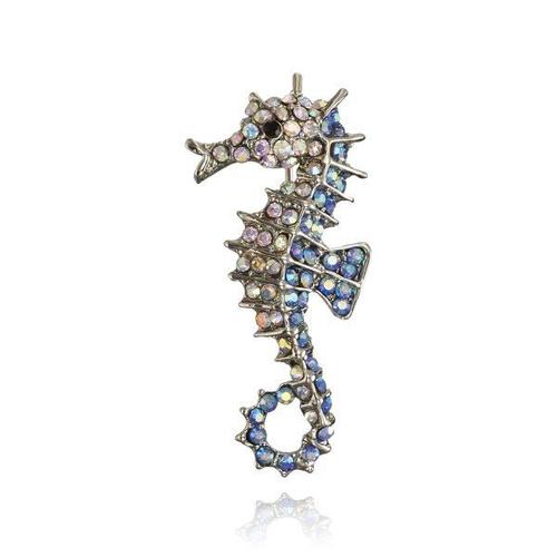 Broche En Forme D'hippocampe Avec Strass, Série D'animaux, Mode, Vintage, Bijoux Pour Femmes Et Hommes