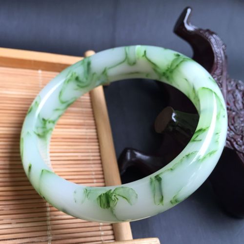 Bracelet En Jade Naturel Pour Femmes, Bijoux En Jade, Fleur Flottante Sculptée À La Main