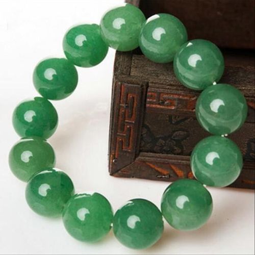 Bracelet En Jade Naturel Pour Homme Et Femme, Bijou En Cristal, Perle Verte