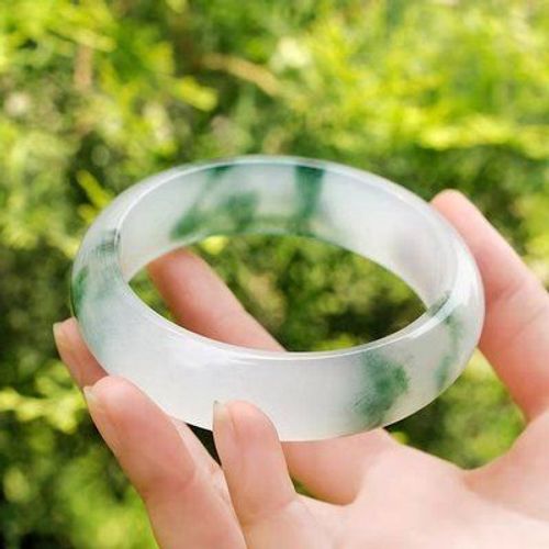 Bijoux En Jadéite De Birman Naturelle, Fleur Vert Clair, Bracelet, Élégant, Princesse, Meilleur Cadeau Pour Mère Et Fille, 54-64mm