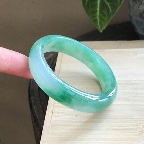Bijoux En Jadéite De Birman Naturelle, Fleur Bleu Clair, Bracelet Élégant, Princesse, Meilleur Cadeau Pour Mère Et Fille, 54-64mm