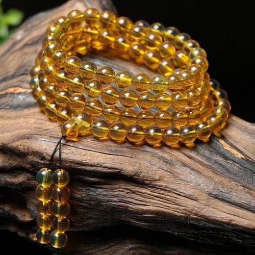Bracelet Mala Élastique En Ambre Pur De La Baltique, 108 Perles Naturelles, Pour Femmes Et Hommes, Bijoux En Ambre Véritable, Accessoire