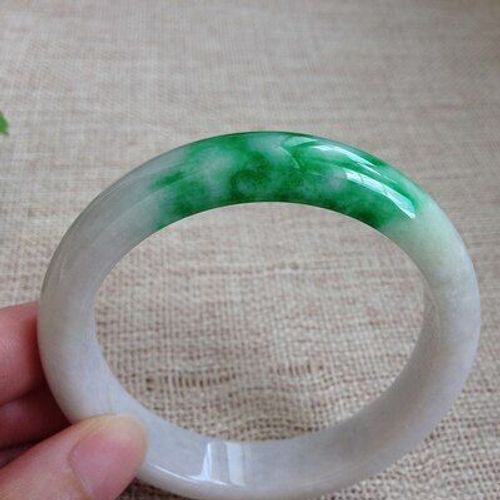 Bracelet Deux Tons Vert Clair Émeraude, Bijoux Naturels, 54-64mm, Bracelet De Princesse Élégant, Meilleur Cadeau Pour Mère Et Fille