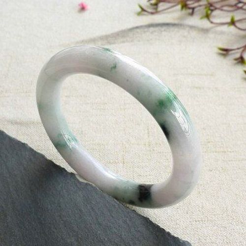 Bijoux En Jadéite De Birman Naturelle, Fleur Bleu Clair, Bracelet Élégant, Princesse, Meilleur Cadeau Pour Mère Et Fille, 54-64mm