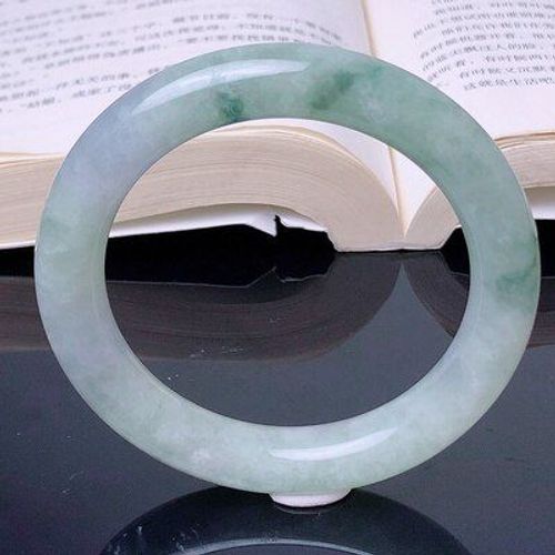 Bijoux En Jadéite De Birman Naturelle, Fleur Bleu Clair, Bracelet Élégant, Princesse, Meilleur Cadeau Pour Mère Et Fille, 54-64mm