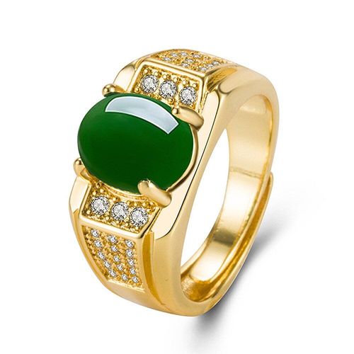Bague En Jade Vert Émeraude Pour Hommes, Bijoux Vintage, Mode, Pierres Précieuses, Diamants, Ton Or, Accessoire, Turquie, Nouveau Dubaï