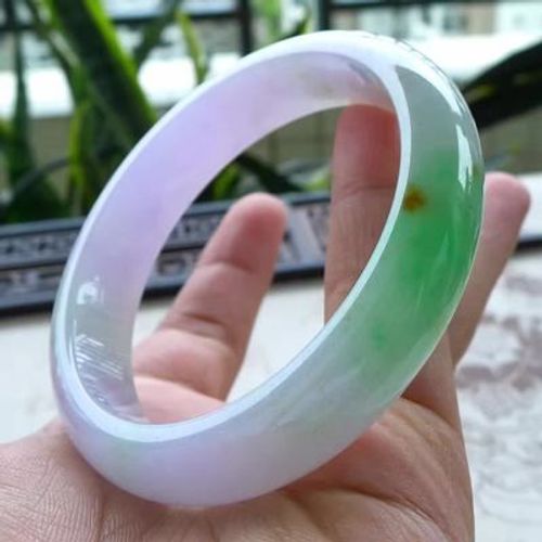 Bijoux En Jadéite Naturelle De Birman, Violet Clair, Vert, 54-64mm, Bracelet Élégant, Princesse, Meilleur Cadeau Pour Mère Et Fille